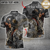 Maxcorners Bowling Skeleton Cowboy Gun Multicolor Customized Name, Team Name 3D Shirts
