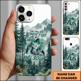 Maxcorners Artist Hunting - Into The Forest Bigfoot Watercolor Mountains Personalized Name Phone Case