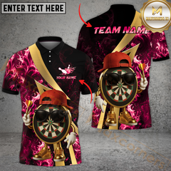 Maxcorners Darts Inferno Multicolor Customized Name, Team Name 3D Polo Shirt