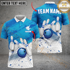 Maxcorners Bowling Storm Multicolor Personalized Name, Team Name 3D Shirt