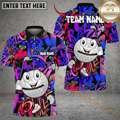 Maxcorners Graffiti Street Swing Golf Shirt, Customized Name & Team Name 3D Shirts (4 Colors)