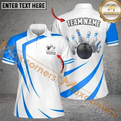 Maxcorners Apparel Red And White Bowling Jersey Customized Name, Team Name 3D Shirt For Women