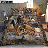 Maxcorners Hunting Deer Autunm Style Bedding Set 3D All Over Printed | Grass Brown