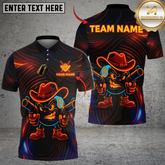 Maxcorners Billiards Ball 8 Neon Cowboy Customized Name, Team Name 3D Shirt (4 Colors)