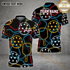 Maxcorners Pickleball Pattern Customized Name, Team Name 3D Shirt (4 colors)