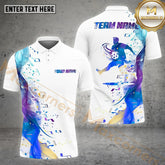 Maxcorners Pickleball Music Color Pattern Customized Name, Team Name 3D Shirt (4 colors)