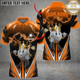 Maxcorners Golf Funny Ball Thunder Pattern Multicolor Options Personalized Name, Team Name 3D Polo Shirt (4 Colors)