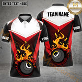 Maxcorners Dotted Pattern Flame 8 Ball Billiard Multicolor Options Personalized Name, Team Name 3D Shirt (4 Colors)
