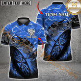 Maxcorners Darts Earthquake Pattern Multicolor Options Personalized Name, Team Name 3D Polo Shirt (4 Colors)