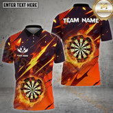 Maxcorners Darts Custom Fire Effect Design, Breathable Sport Shirt Name & Team Multicolor Option Customized Name, Team Name 3D Shirt (4 Colors)