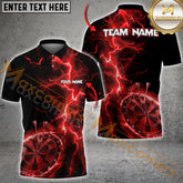 Maxcorners Striking Lightning Design Pro Darts Tournament Shirt Name & Team Multicolor Option Customized Name, Team Name 3D Shirt (4 Colors)
