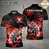 Maxcorners Fire & Jet Strike Theme, Breathable Fabric Pro Darts Tournament Shirt Name & Team Multicolor Option Customized Name, Team Name 3D Shirt (4 Colors)