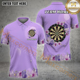 Maxcorners Soft Lavender & Flower Dartboard Darts Jersey Multicolor Options Personalized Name, Team Name 3D Shirt (4 Colors)