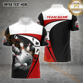 Maxcorners Bowling Ball Modern Black & White Multicolor Options Personalized Name, Team Name 3D Shirt (4 Colors)