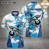 Maxcorners Shark 8 Ball Billiard Line Pattern Jersey Multicolor Options Personalized Name, Team Name 3D Shirt (4 Colors)