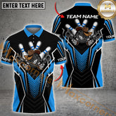 Maxcorners Funny Gun Pattern Bowling Game Jersey Multicolor Options Personalized Name, Team Name 3D Shirt (4 Colors)