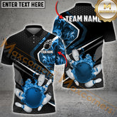 Maxcorners Flame Pattern Bowling Jersey Multicolor Options Personalized Name, Team Name 3D Shirt (4 Colors)