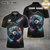 Maxcorners Billiard Ball 8 Earth Pattern Multicolor Options Personalized Name, Team Name 3D Shirt (4 Colors)