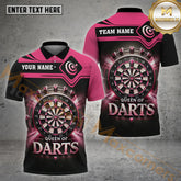 Maxcorners Queen Of Darts Jersey Multicolor Option Customized Name, Team Name 3D Polo Shirt (4 Colors)