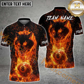 Maxcorners 8 Ball King Flaming Wolf Premium Billiard Jersey Multicolor Options Personalized Name, Team Name 3D Shirt (6 Colors)