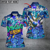 Maxcorner Bowling Ball & Pins Graffiti Bowling Crew Multicolor Option Customized Name 3D Shirt For Women (4 Colors)