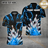 Maxcorners Thunder Pattern Bowling Jersey Multicolor Options Personalized Name, Team Name 3D Shirt (4 Colors)
