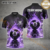 Maxcorners 8 Ball Thunder Lightning Premium Billiard Jersey Multicolor Options Personalized Name, Team Name 3D Shirt (4 Colors)