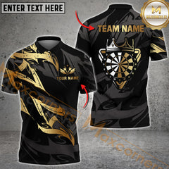 Maxcorners Premium Golden Dartboard Darts Sport Jersey Pattern Multicolor Options Personalized Name, Team Name 3D Shirt (4 Colors)