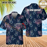 Maxcorners Bowling And Pins Tropical Pattern Option Customized Name Hawaiian Shirt (4 Colors)