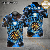 Maxcorners Darts Skull Thunder Multicolor Options Personalized Name, Team Name 3D Shirt (4 Colors)