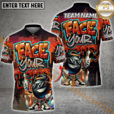 Maxcorners Face Your Fear Bowling & Pins Graffiti Pattern Multicolor Options Personalized Name, Team Name 3D Shirt (4 Colors)