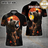 Maxcorners 8 Ball & 9 Ball Bear Forest Billiard Jersey Multicolor Options Personalized Name, Team Name 3D Shirt (4 Colors)