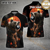 Maxcorners 8 Ball Bear Forest Billiard Jersey Multicolor Options Personalized Name, Team Name 3D Shirt (4 Colors)