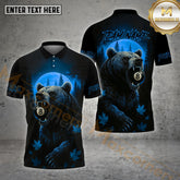 Maxcorners Billiard Wilderness 8 Ball Bear Multicolor Options Personalized Name, Team Name 3D Shirt (4 Colors)