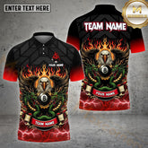 Maxcorners Fierce Eagle & Dragon 8 Ball Billiard Multicolor Options Personalized Name, Team Name 3D Shirt (4 Colors)