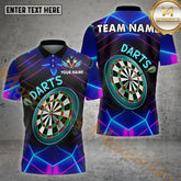 Maxcorners Darts Neon Glow Multicolor Options Personalized Name, Team Name 3D Shirt (4 Colors)