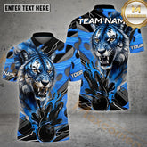 Maxcorners Bowling Tiger Power Blast Multicolor Options Personalized Name, Team Name 3D Shirt (4 Colors)