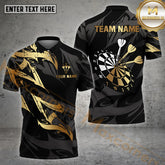 Maxcorners Premium Golden Dartboard & Darts Sport Jersey Pattern Multicolor Options Personalized Name, Team Name 3D Shirt (4 Colors)