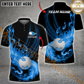 Maxcorners Flame Golf Ball Golf Pattern Multicolor Options Personalized Name, Team Name 3D Shirt (6 Colors)
