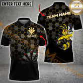 Maxcorners Darts Shirt Fighting Bee Honeycomb Target Multicolor Options Personalized Name, Team Name 3D Shirt (4 Colors)