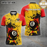 Maxcorners Billiards Shirt Exploding 8 Ball Splash Paint Multicolor Options Personalized Name, Team Name 3D Shirt (4 Colors)
