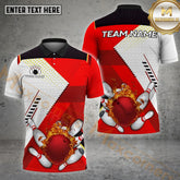 Maxcorners Flaming Bowling Ball Explosion Multicolor Options Personalized Name, Team Name 3D Shirt (4 Colors)