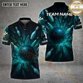 Maxcorners Ice Breaker Bowling Ball Multicolor Options Personalized Name, Team Name 3D Shirt (4 Colors)