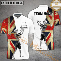 Maxcorners Skeleton Golf Flag Options Personalized Name, Team Name 3D Shirt