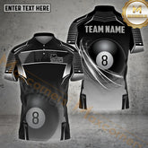Maxcorners Billiard Futuristic 8 Ball Shadow Tech Multicolor Options Personalized Name, Team Name 3D Shirt (4 Colors)