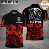 Maxcorners Darts Shirt Grim Reaper Dartboard Skull Multicolor Options Personalized Name, Team Name 3D Shirt (4 Colors)