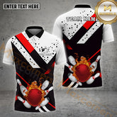 Maxcorners Bowling Flaming Ball Multicolor Options Personalized Name, Team Name 3D Shirt (4 Colors)