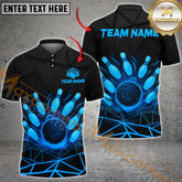 Maxcorners Bowling Fireball Glow Effect Multicolor Options Personalized Name, Team Name 3D Shirt (4 Colors)