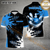 Maxcorners Bowling Rolling Impact Design Multicolor Options Personalized Name, Team Name 3D Shirt (4 Colors)