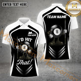 Maxcorners Billiards Shirt Cool 8 Ball Cue I's hit That Multicolor Options Personalized Name, Team Name 3D Shirt (4 Colors)